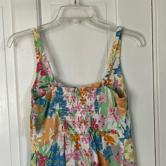 NWT Old Navy Linen Blend Pink/Orange Floral Fit & Flare Cami Mini Dress Size XS - Picture 8 of 16
